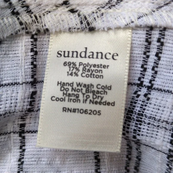 Sundance Dora Wrap Blouse In Black and White Size L - Picture 7 of 7